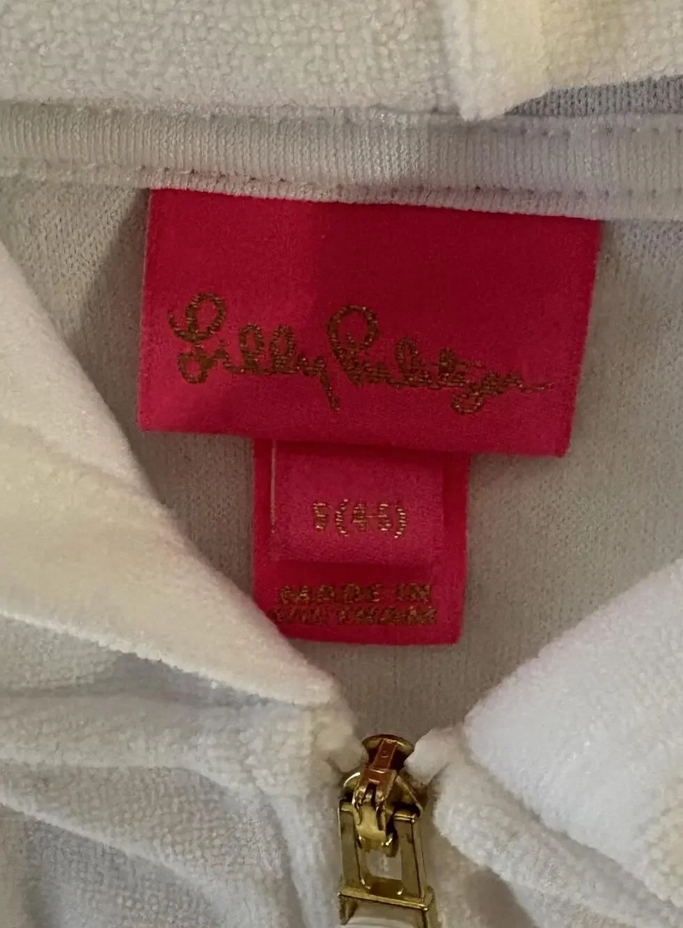 Lilly Pulitzer Cover Up Girls Small White Short Sleeve Hooded Full Zip